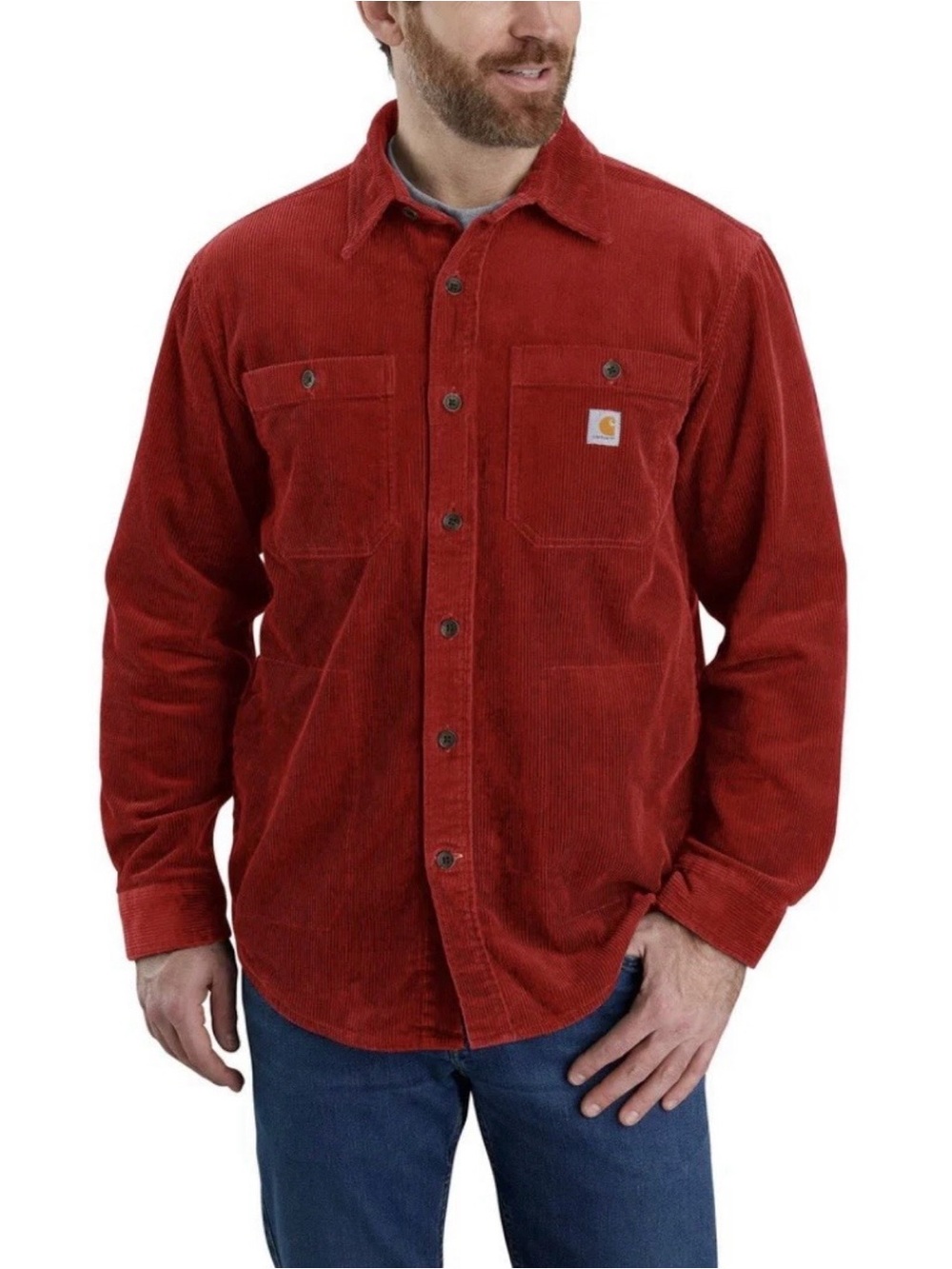 NWOT CARHARTT Corduroy Loose Fit Jersey Lined Heavy Cotton Men's sz L Maroon